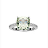 18CT GREEN AMETHYST & DIAMOND BONNARD RING