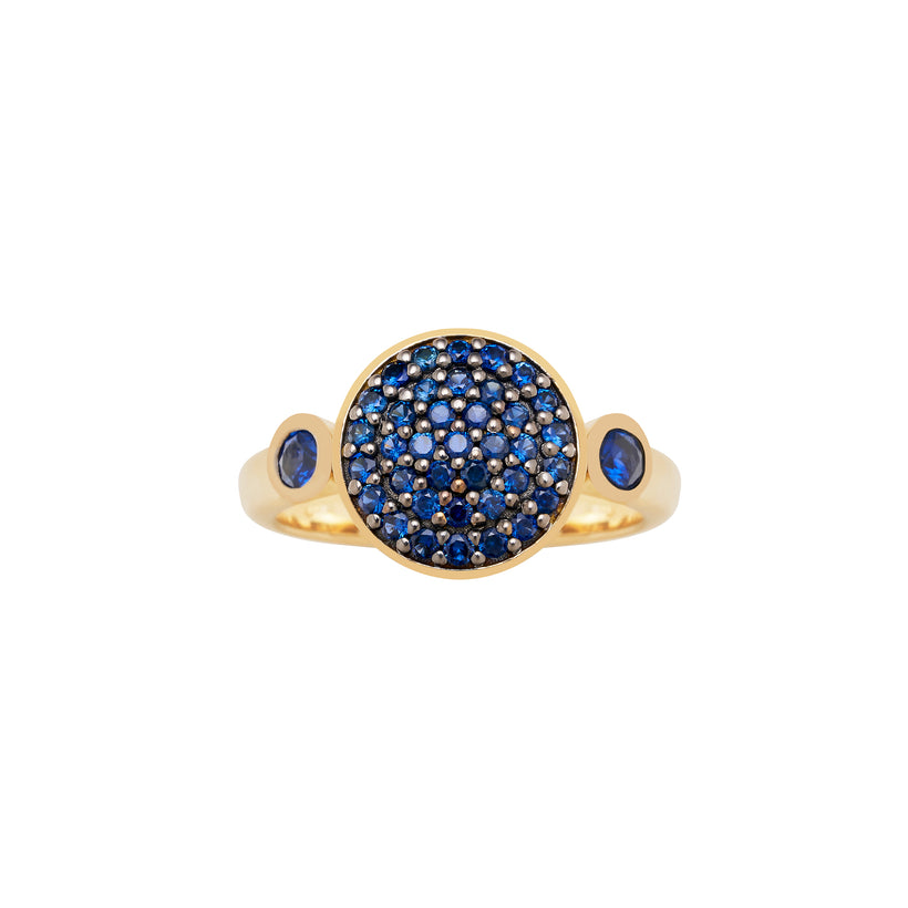 18CT YELLOW GOLD SAPPHIRE COPPOLA RING