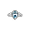 18CT AQUAMARINE & DIAMOND WESTBOURNE RING