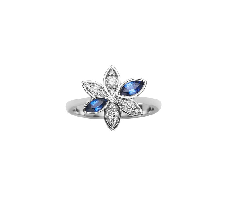 18CT DIAMOND & SAPPHIRE JONI RING