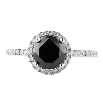 18CT BLACK DIAMOND PICCADILLY RING
