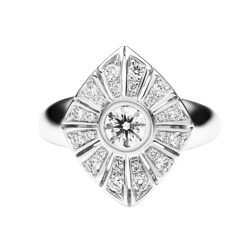 18CT DIAMOND CHEVRON RING