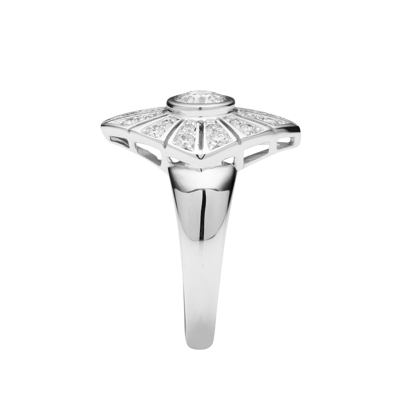 18CT DIAMOND CHEVRON RING