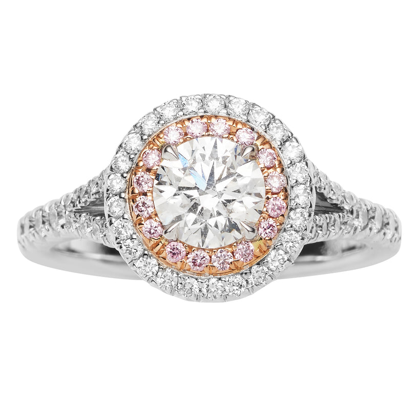 18CT DIAMOND & PINK DIAMOND PENELOPE RING