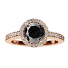 18CT ROSE GOLD BLACK & WHITE DIAMOND PICCADILLY RING