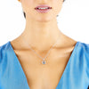 18CT WHITE GOLD AQUAMARINE & DIAMOND KAARINA PENDANT