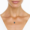 18CT ROSE GOLD LONDON BLUE TOPAZ & DIAMOND SARDINIA PENDANT