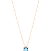 18CT ROSE GOLD LONDON BLUE TOPAZ & DIAMOND SARDINIA PENDANT