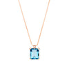 18CT ROSE GOLD LONDON BLUE TOPAZ & DIAMOND SARDINIA PENDANT