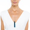 18CT LONDON BLUE TOPAZ & DIAMOND AMALFI PENDANT