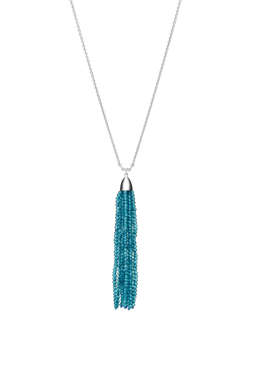18CT LONDON BLUE TOPAZ & DIAMOND AMALFI PENDANT