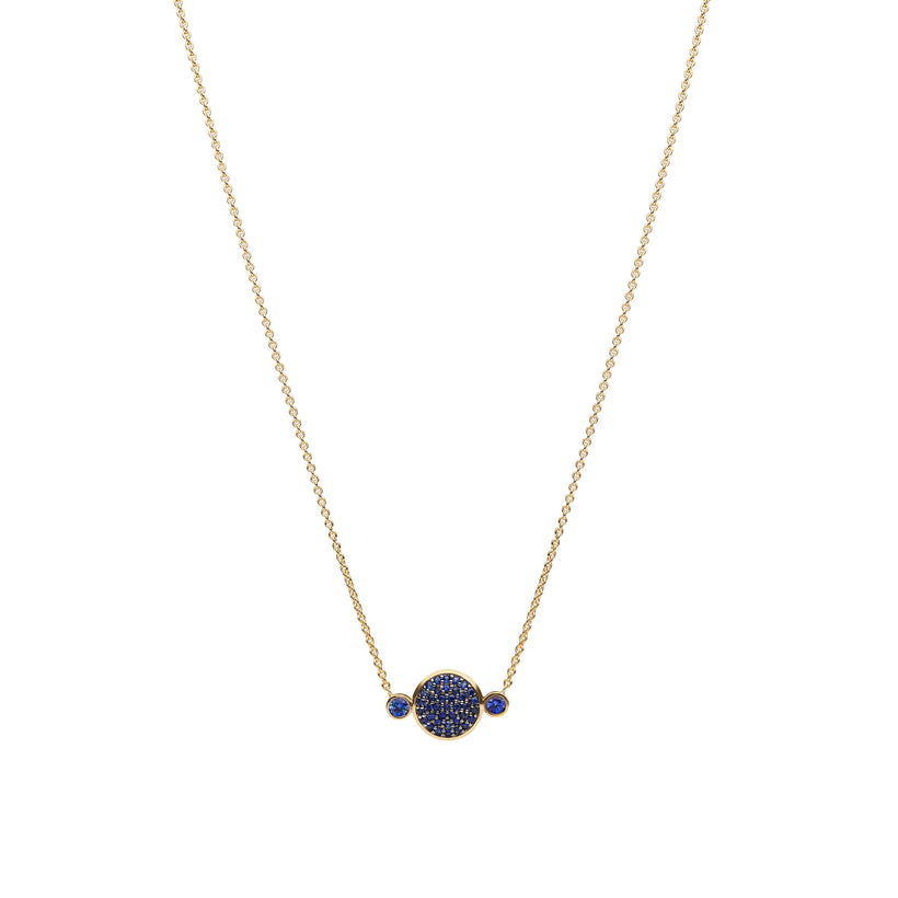18CT YELLOW GOLD SAPPHIRE COPPOLA PENDANT