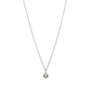 18CT WHITE GOLD GREEN AMETHYST & DIAMOND BONNARD PENDANT