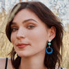 9CT LAPIS,TURQUOISE & PEARL WHITSUNDAY EARRINGS