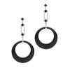 18CT ONYX, DIAMOND & BLACK SAPPHIRE ELIZABETH EARRINGS