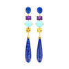 9CT AURORA LAPIS, AMETHYST, AMAZONITE & CITRINE EARRINGS