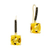 18CT HONEY QUARTZ & BLACK DIAMOND KAARINA EARRINGS