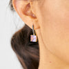 18CT ROSE DE FRANCE AMETHYST & BLACK DIAMOND KAARINA EARRINGS