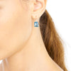 18CT ROSE GOLD LONDON BLUE TOPAZ & DIAMOND SARDINIA EARRINGS