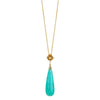 9CT AMAZONITE & CITRINE SALSA PENDANT