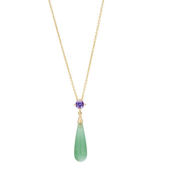 9CT ADVENTURINE & AMETHYST SALSA PENDANT