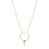 9CT PINK MORGANITE & PEARL CARRIE PENDANT