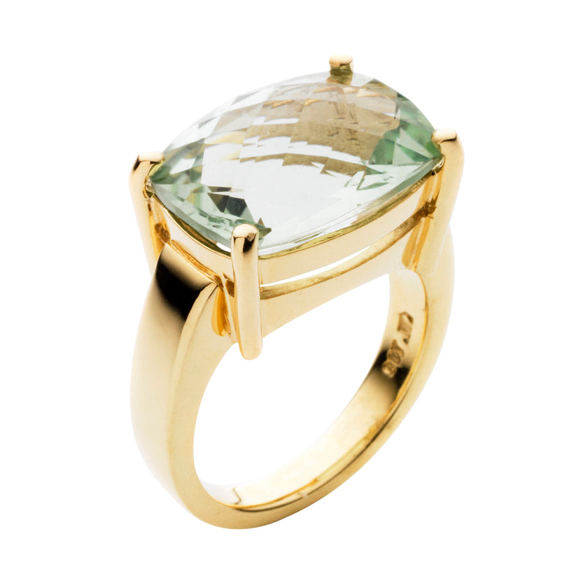 Green amethyst deals ring white gold