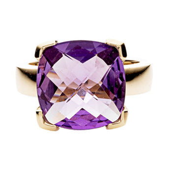 9CT AMETHYST TANGO RING