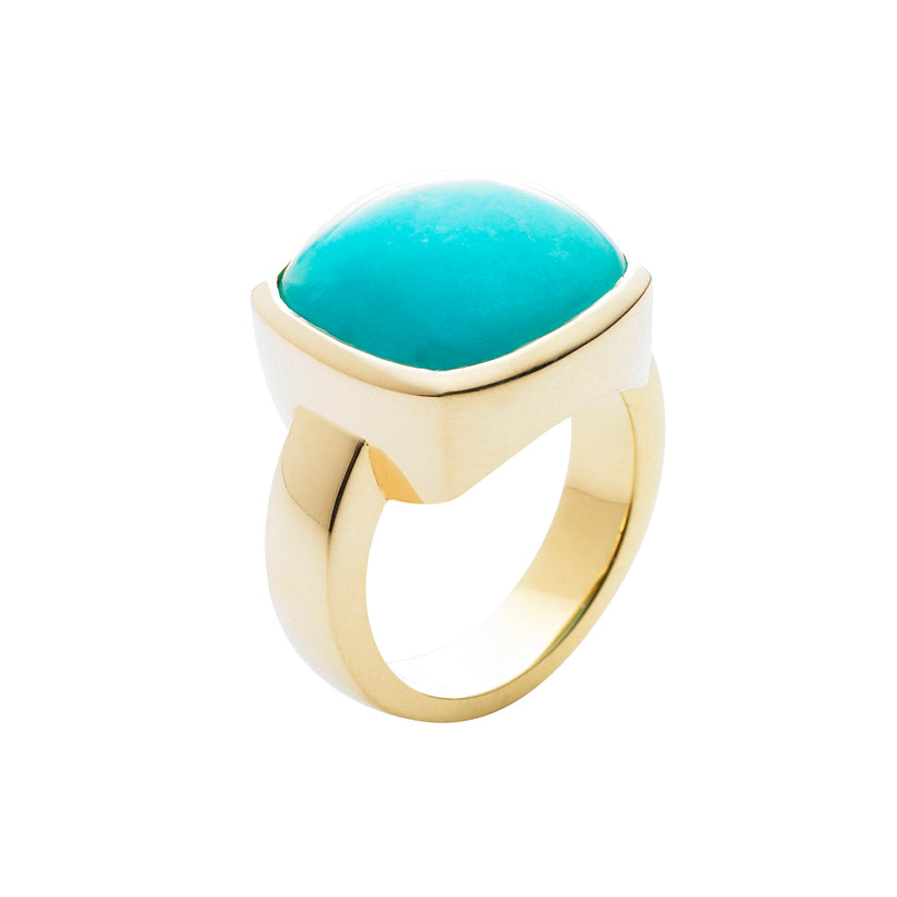 9CT PERUVIAN AMAZONITE RING