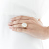 9CT MOTHER OF PEARL MOONSTRUCK RING