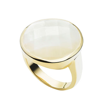 9CT MOTHER OF PEARL MOONSTRUCK RING