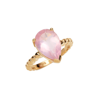 9CT ROSE QUARTZ CHERRY BLOSSOM RING