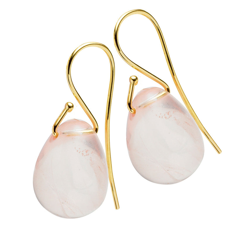 9CT ROSE QUARTZ RAINDROP EARRINGS
