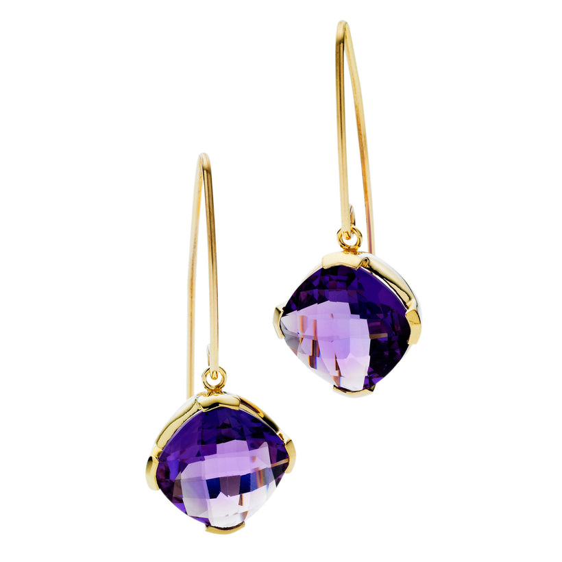 9CT AMETHYST TANGO EARRINGS
