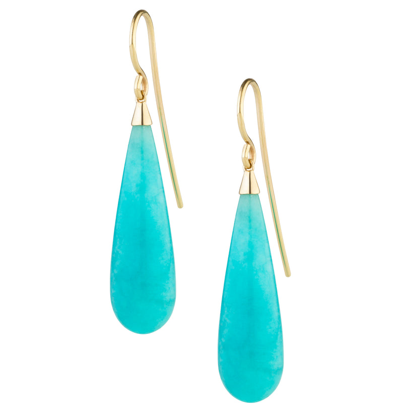 9CT PERUVIAN AMAZONITE EARRINGS