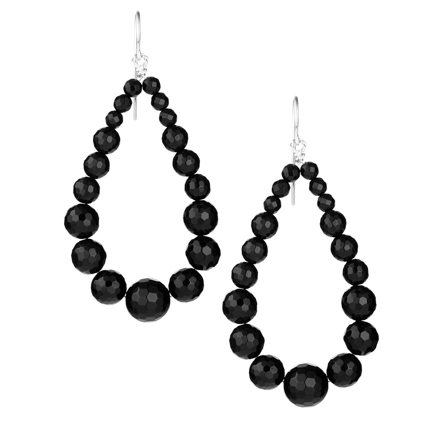 STG SILVER AGATE TEAR EARRINGS