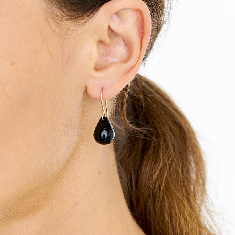 9CT ONYX RAINDROP EARRINGS
