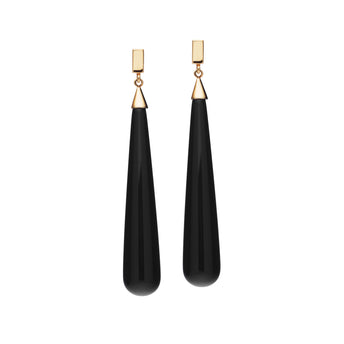 9CT ONYX DROP JUNO EARRINGS