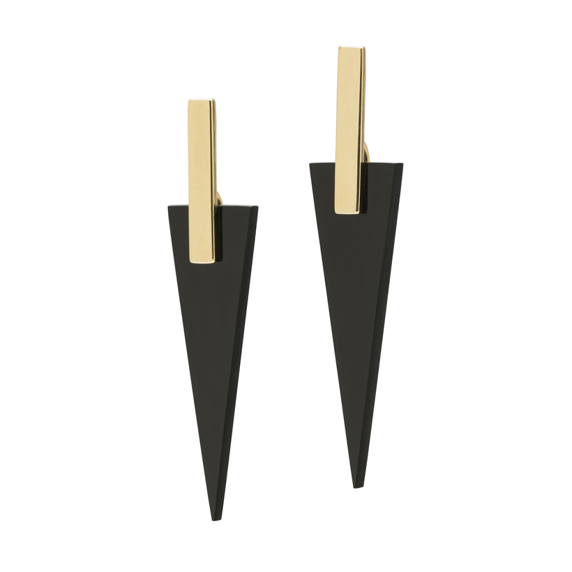 9CT ONYX JETTE EARRINGS