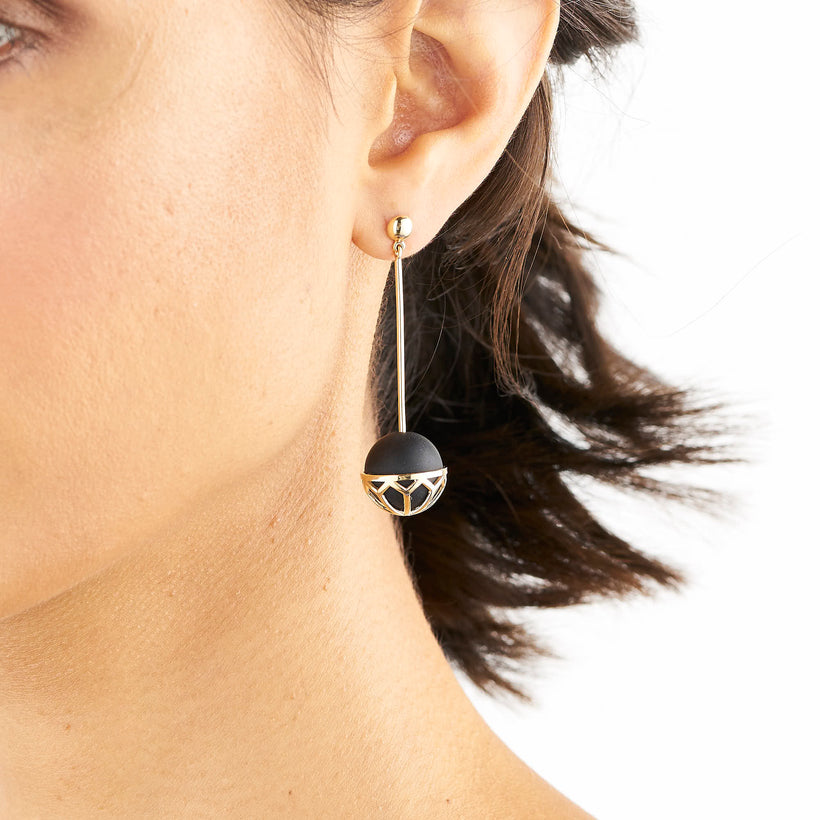 9CT ONYX IDONY EARRINGS