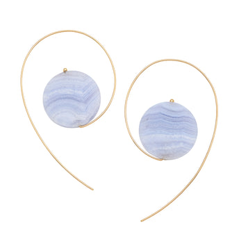 9CT BLUE LACE AGATE ANNA EARRINGS
