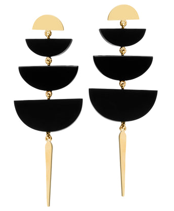 9CT ONYX MILOS EARRINGS