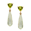 9CT PERIDOT & GREEN AMETHYST VIRAGO EARRINGS