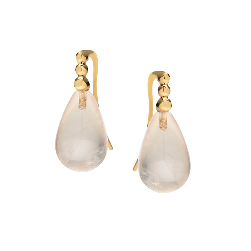 9CT CHERRY BLOSSOM ROSE QUARTZ EARRINGS