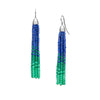 STERLING SILVER LAPIS, GREEN AGATE & CHRYSOPRASE WILLOW TREE EARRINGS