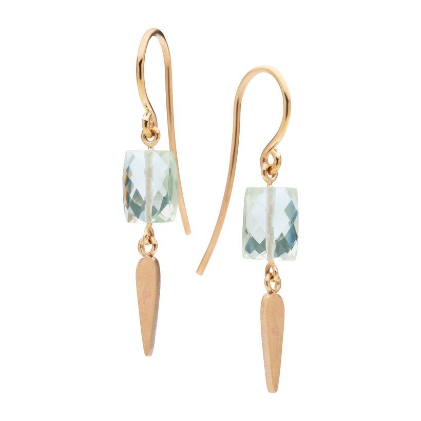 9CT NIELSEN GREEN AMETHYST EARRINGS