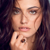 18CT SMOKY QUARTZ & BLACK DIAMOND BIANCA RING