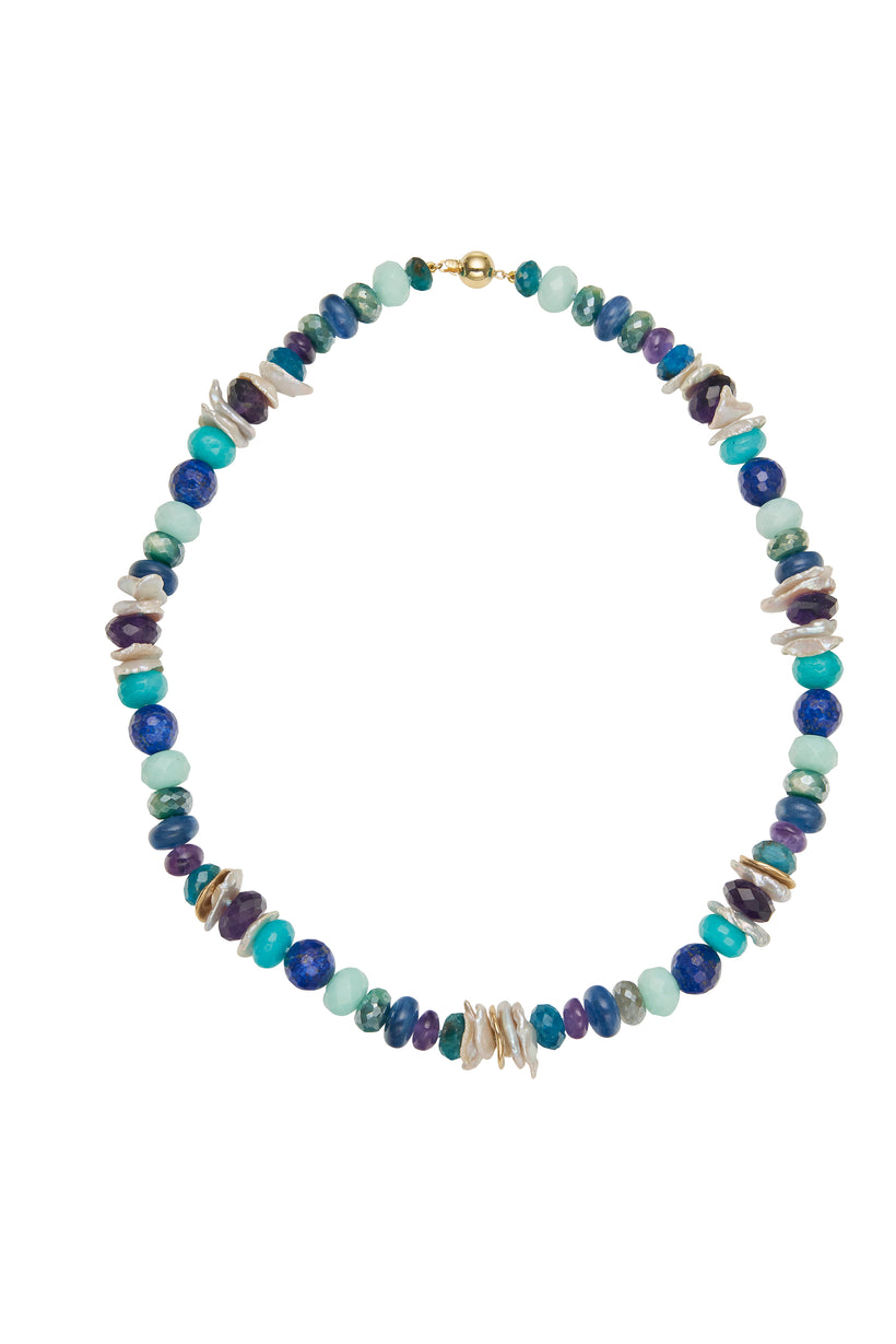 9CT LAPIS TAPESTRY NECKLACE