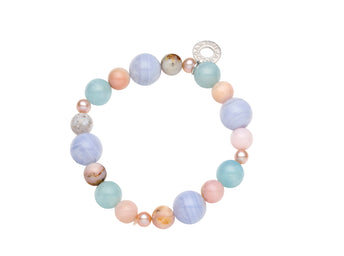 STERLING SIVLER BLUE LACE AGATE & PEARL ELOISE BRACELET