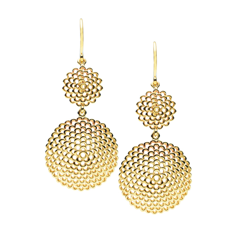 9CT GAUDI DROP EARRINGS